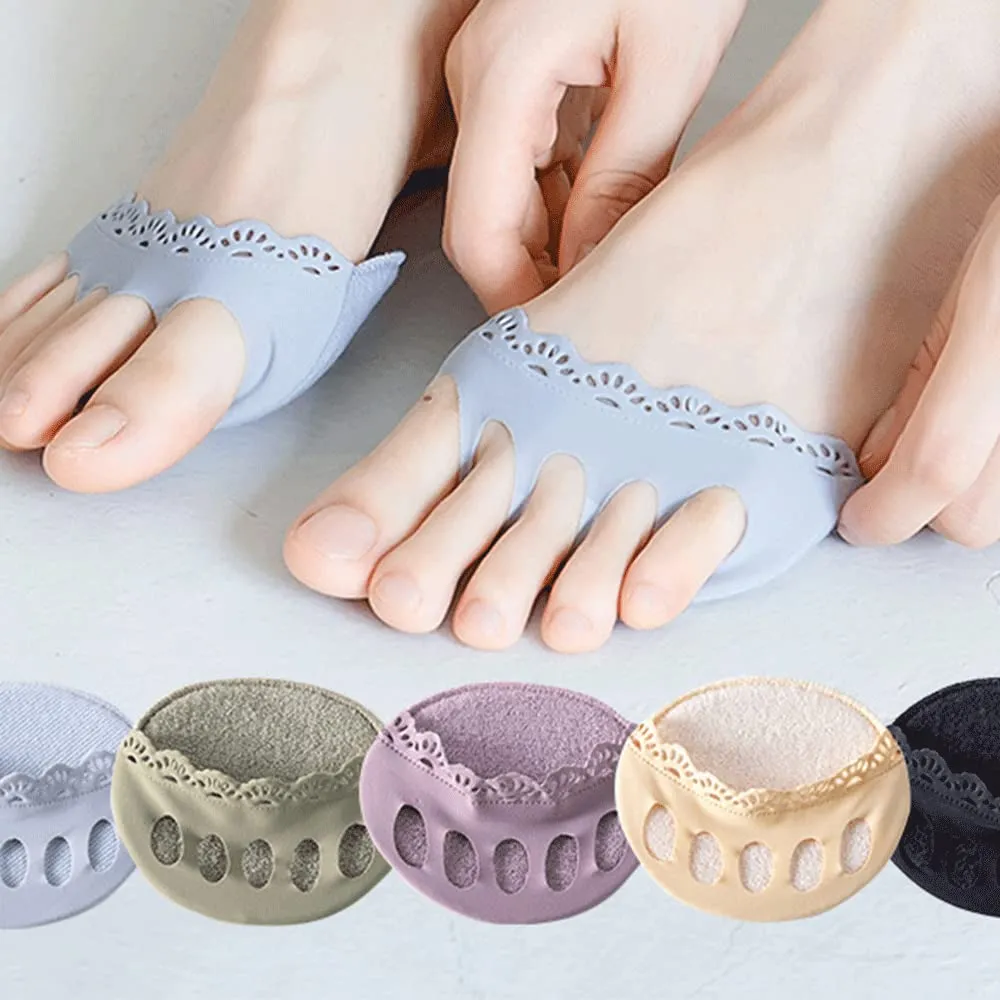 5 Pairs Honeycomb Forefoot PadsFeet Sweat Pads Soft Ball of FootCushionPads Lace Invisible Forefoot PadFabric Foot CushionsSoft Ball of FootCushionPads5 Colors