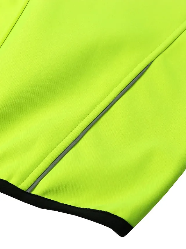 Arsuxeo Men's Cycling Jacket Bike Jacket Winter Softshell  Fleece Jacket Top Windproof Waterproof 15-k Thermal Warm up Breathable Stripe Reflective Polyester Spandex Winter Road Cycling Relaxed Fit