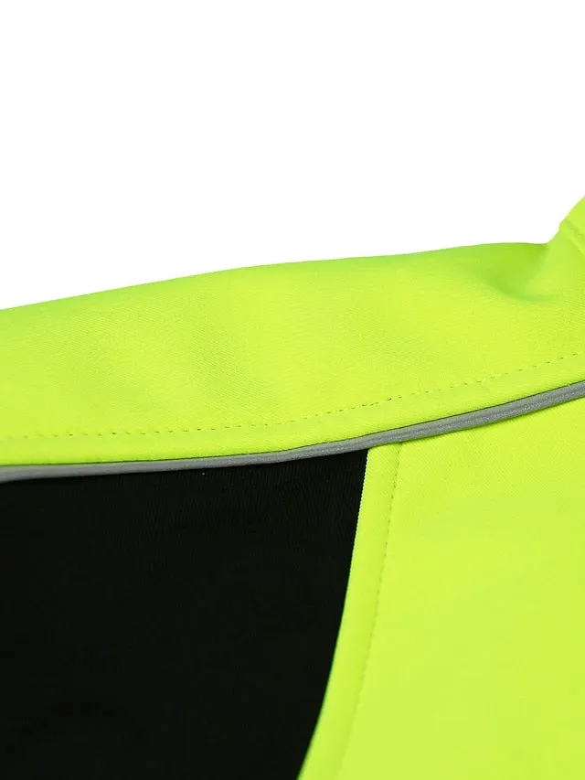 Arsuxeo Men's Cycling Jacket Bike Jacket Winter Softshell  Fleece Jacket Top Windproof Waterproof 15-k Thermal Warm up Breathable Stripe Reflective Polyester Spandex Winter Road Cycling Relaxed Fit