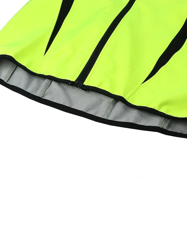 Arsuxeo Men's Cycling Jacket Bike Jacket Winter Softshell  Fleece Jacket Top Windproof Waterproof 15-k Thermal Warm up Breathable Stripe Reflective Polyester Spandex Winter Road Cycling Relaxed Fit