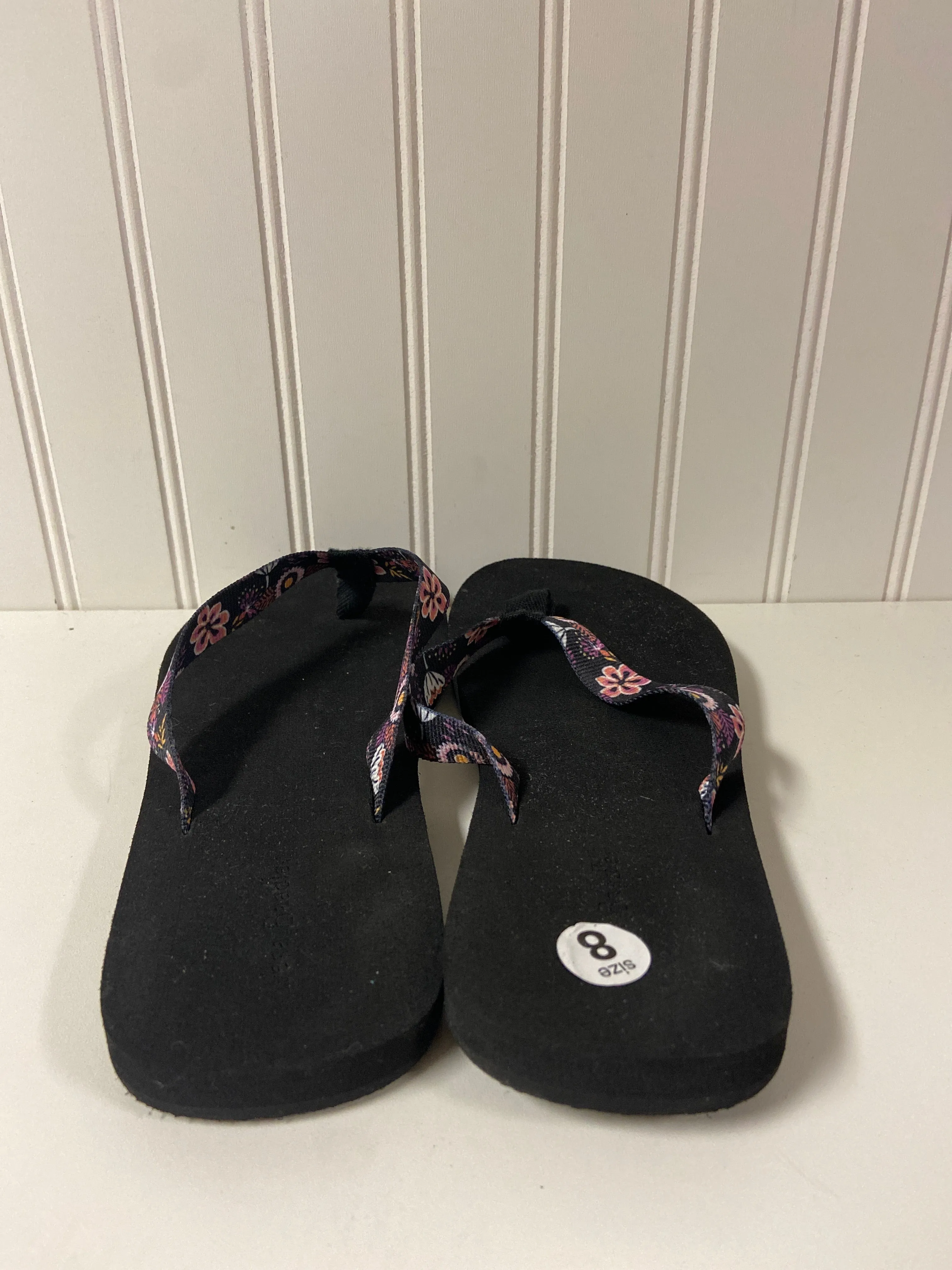 Black Sandals Flip Flops Vera Bradley, Size 8