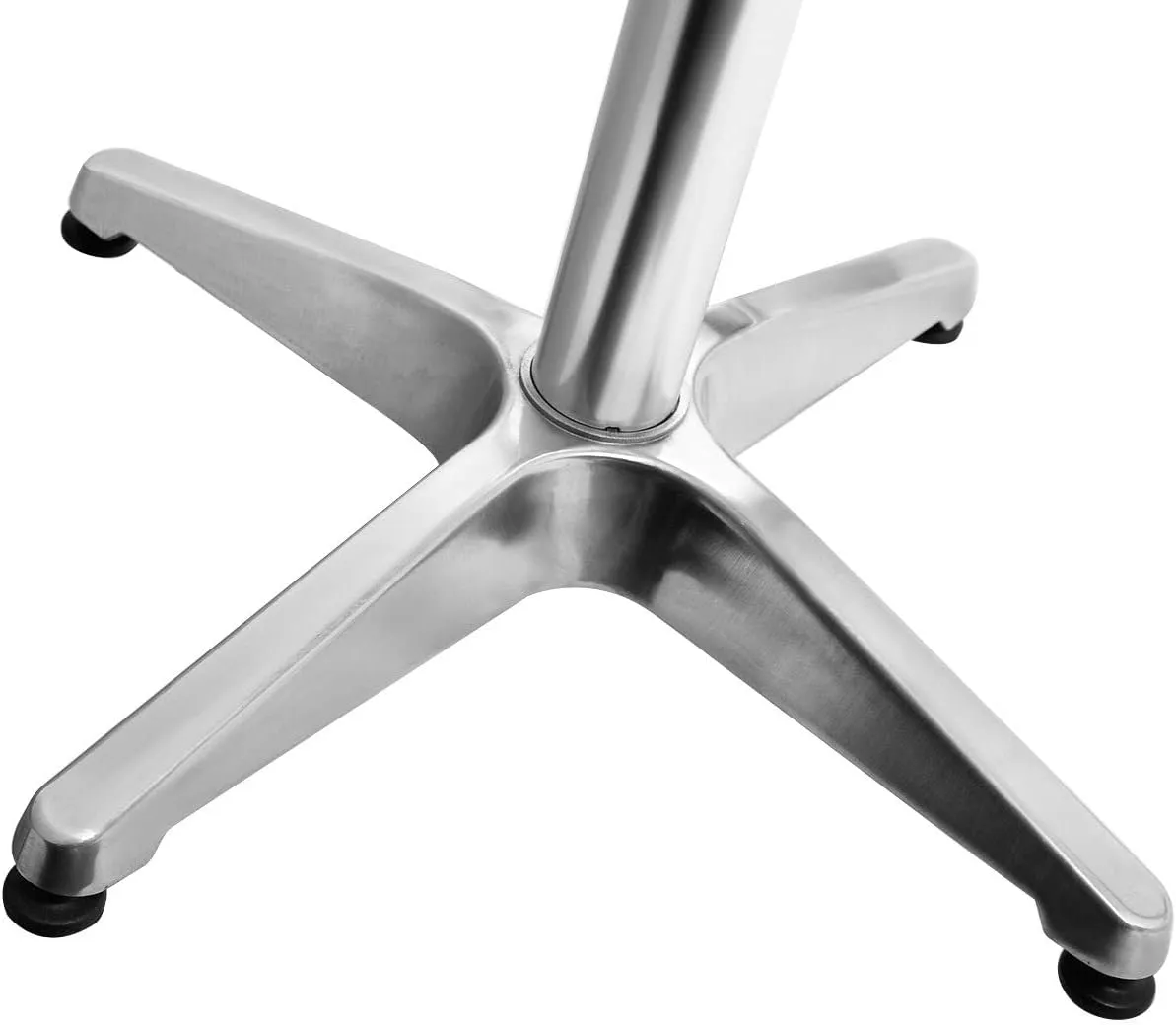 BTExpert Indoor Outdoor 27.5" Round Restaurant Table for Patio Stainless Steel Silver Aluminum Furniture with base Set of 2