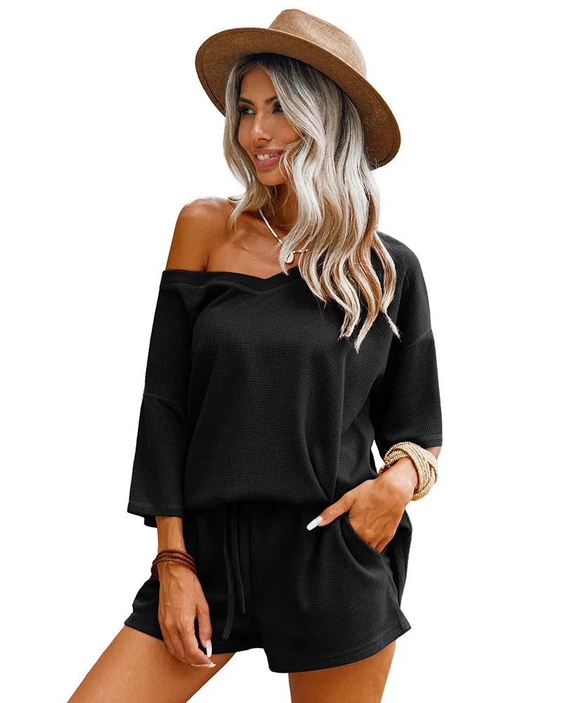 Casual Waffle Knit 2-Piece Outfits (US Only)