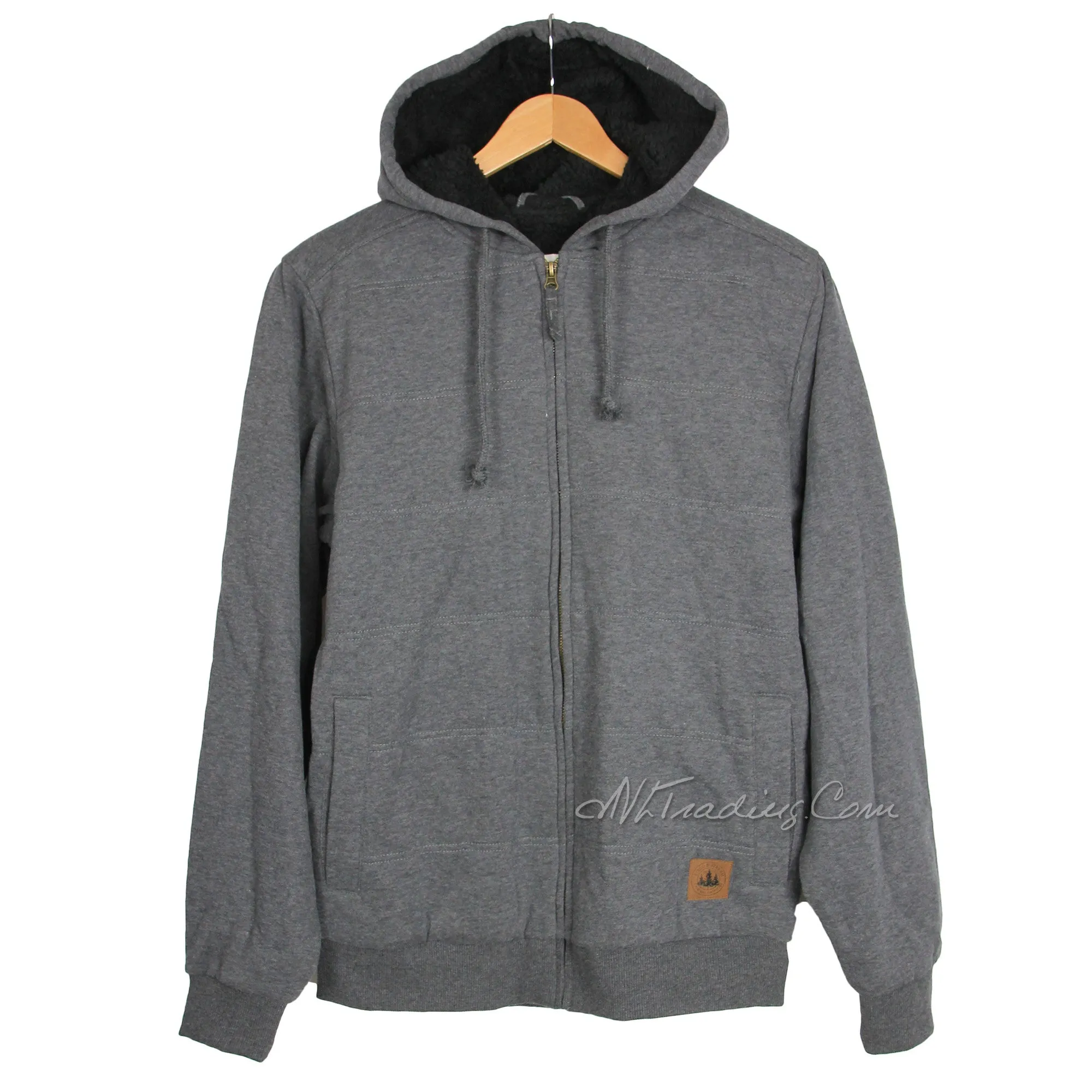 Field & Stream Quilted Men's Sherpa Lined Hoodie Hooded Sweatshirt Jacket