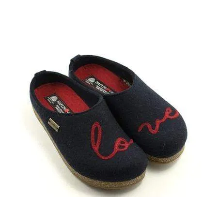 Haflinger Women's Lovely Slippers- Navy