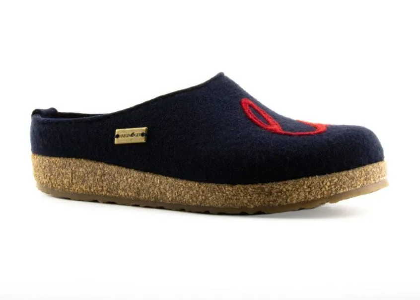 Haflinger Women's Lovely Slippers- Navy