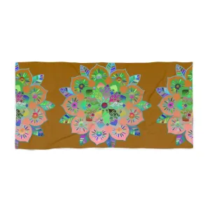 Handmade Mandala Beach Towel - Dark Orange