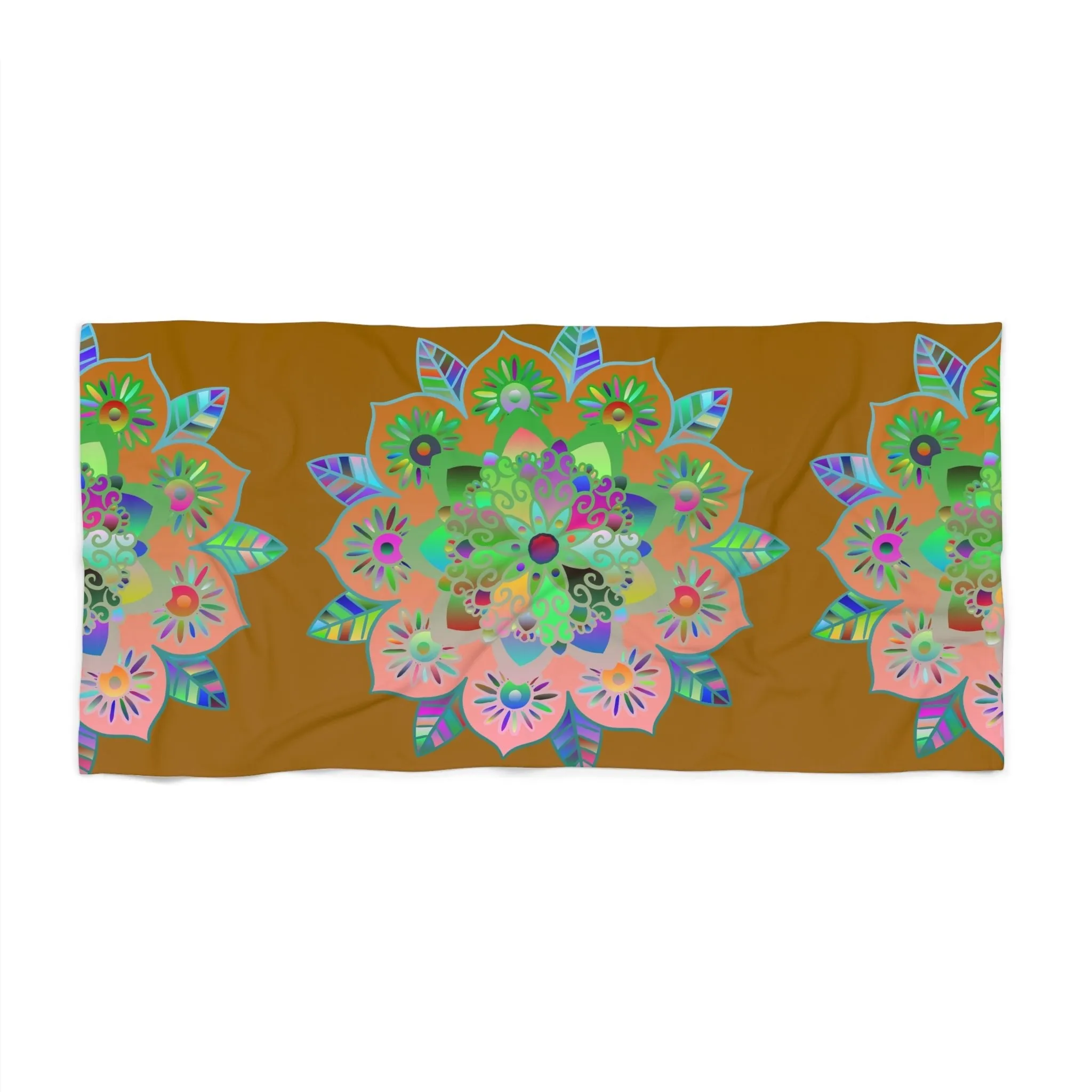 Handmade Mandala Beach Towel - Dark Orange