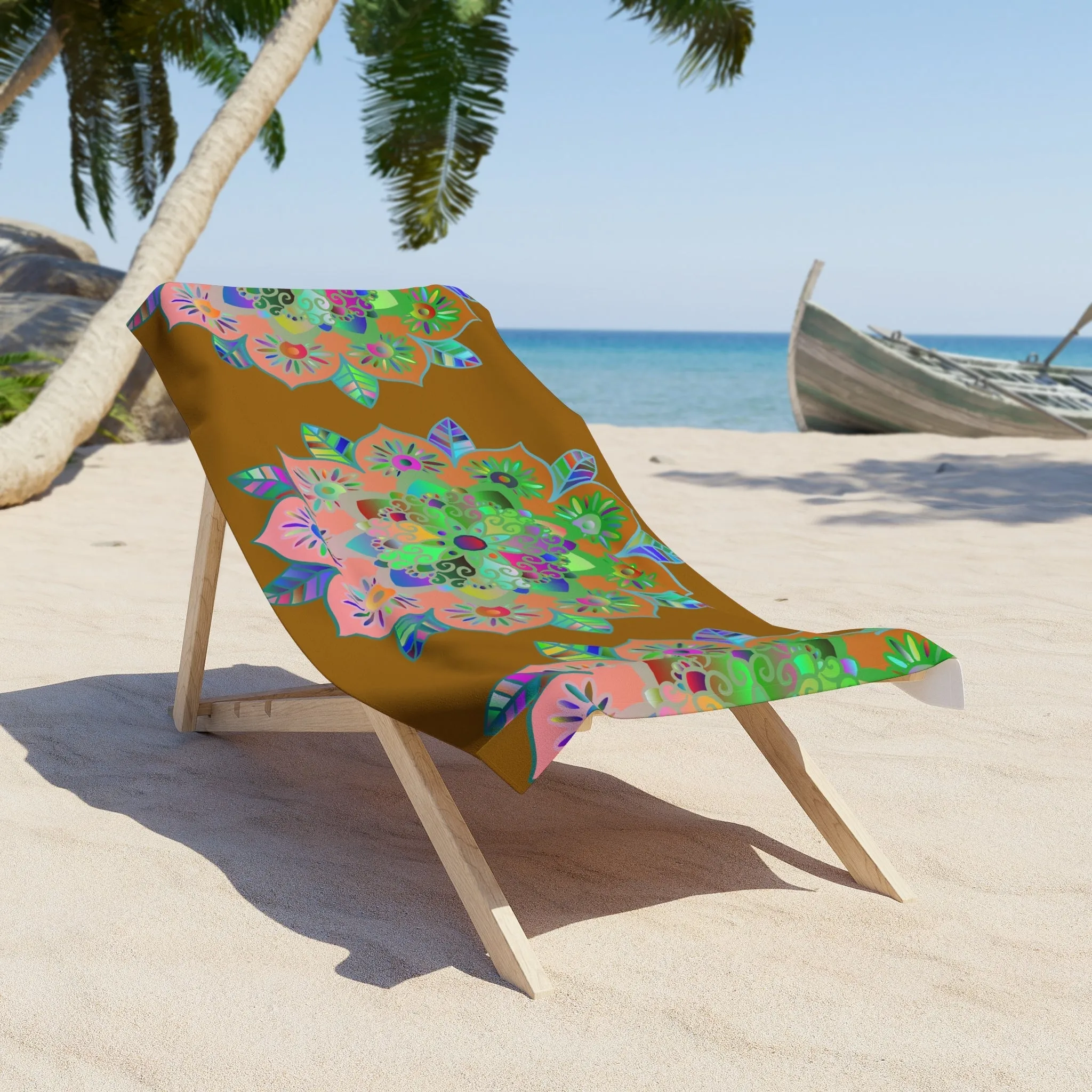 Handmade Mandala Beach Towel - Dark Orange
