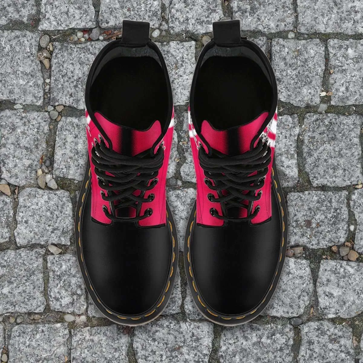 #HereComesTheBoomer Oklahoma Fan Faux Leather 7 Eye Lace-up Boots
