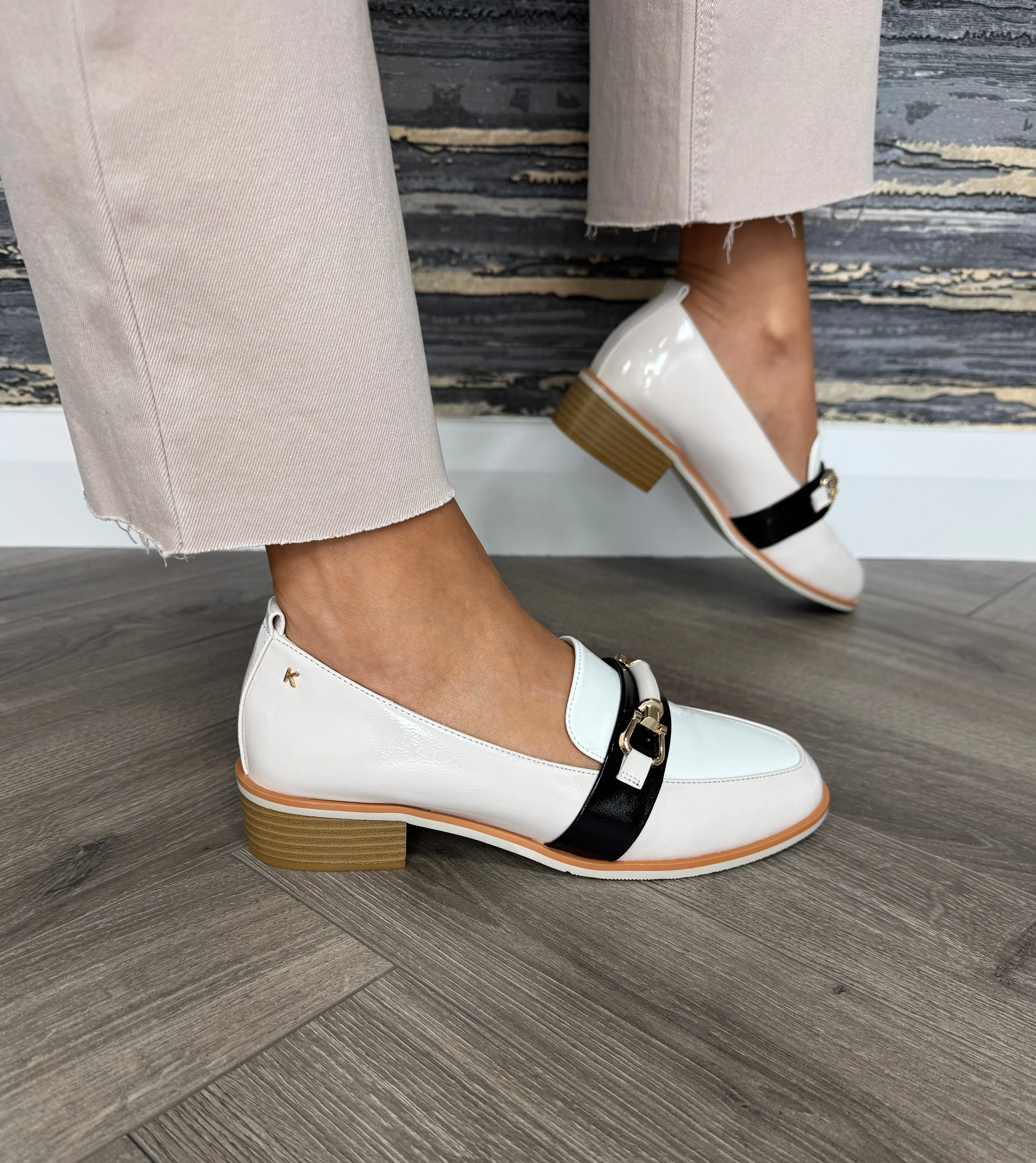 Kate Appleby ‘Duckworth’ Patent Loafer - Almond Mash (K39)