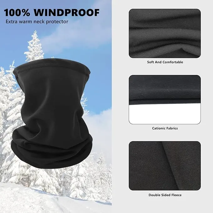 Kids Neck Warmer, Winter Fleece Windproof Neck Gaiter for Boys & Girls Face Covering Mask Thermal Scarf Multifunctional Headwear