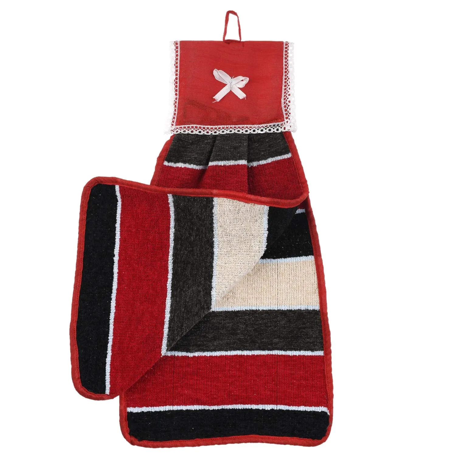 Kuber Industries Hanging Cotton 2 Pieces Cotton Washbasin Napkin/Hand Towel for Kitchen and Bathroom (Multi) - Ctktc45537, 50 GSM