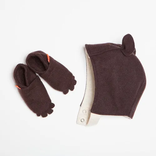 Little Bear Bonnet and Booties Set
