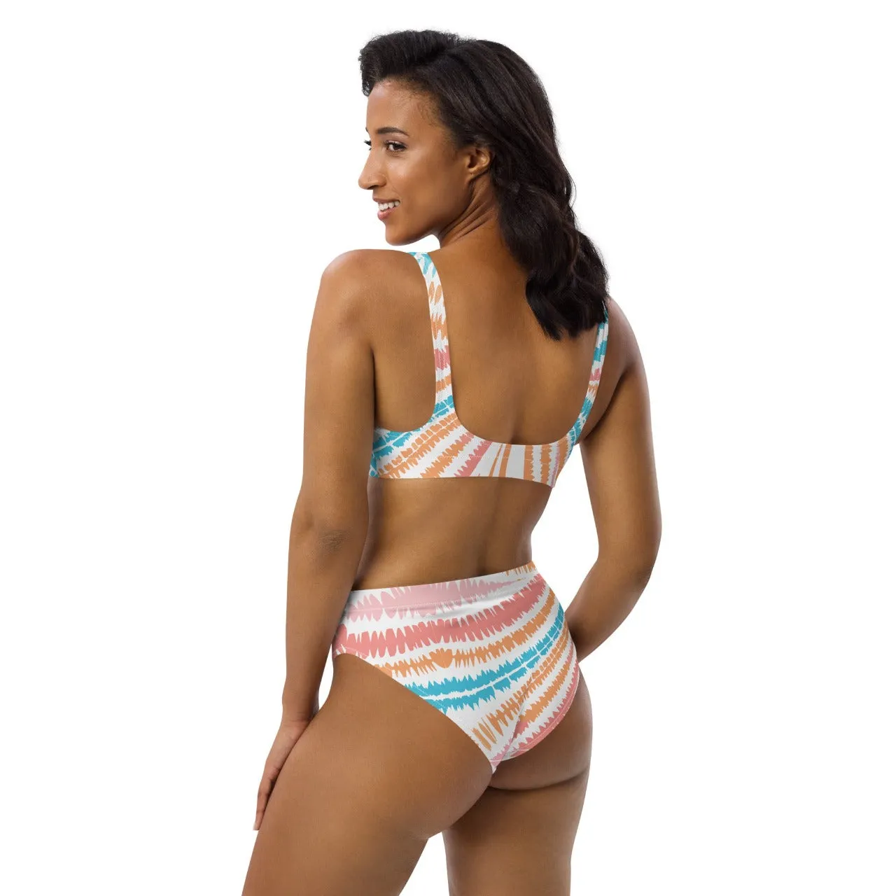 Recycled High-waist Bikini Peachy Twister Edition