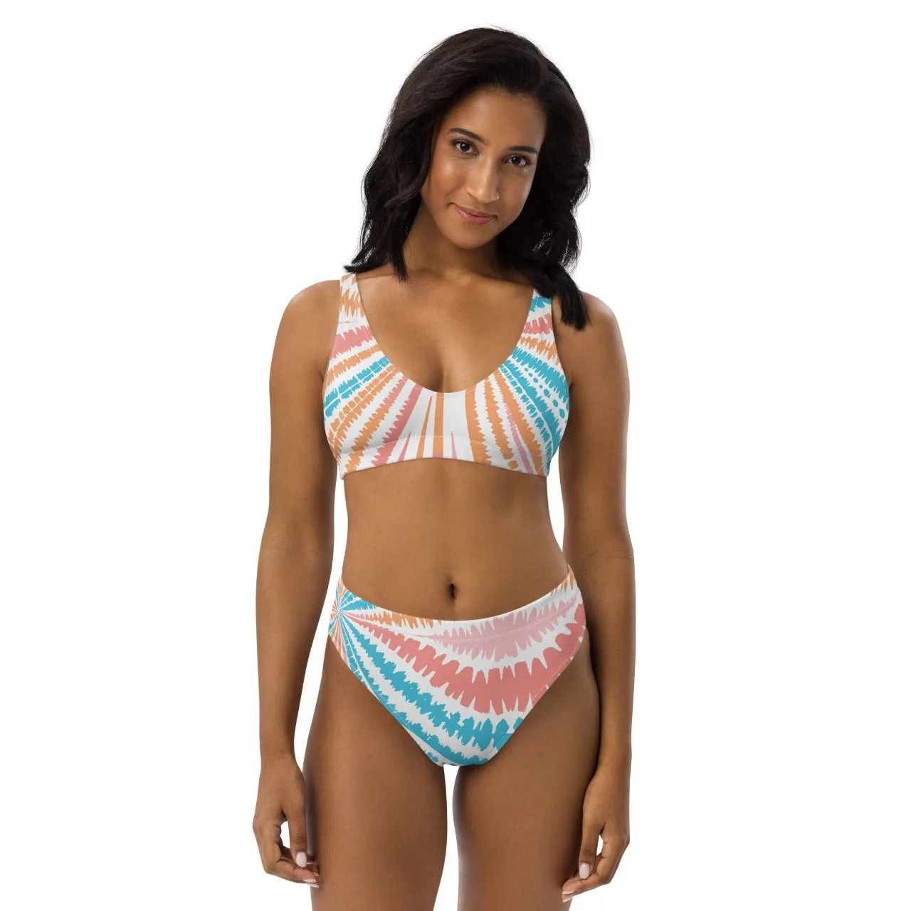 Recycled High-waist Bikini Peachy Twister Edition