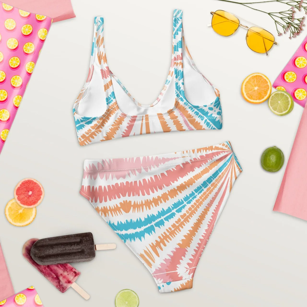 Recycled High-waist Bikini Peachy Twister Edition