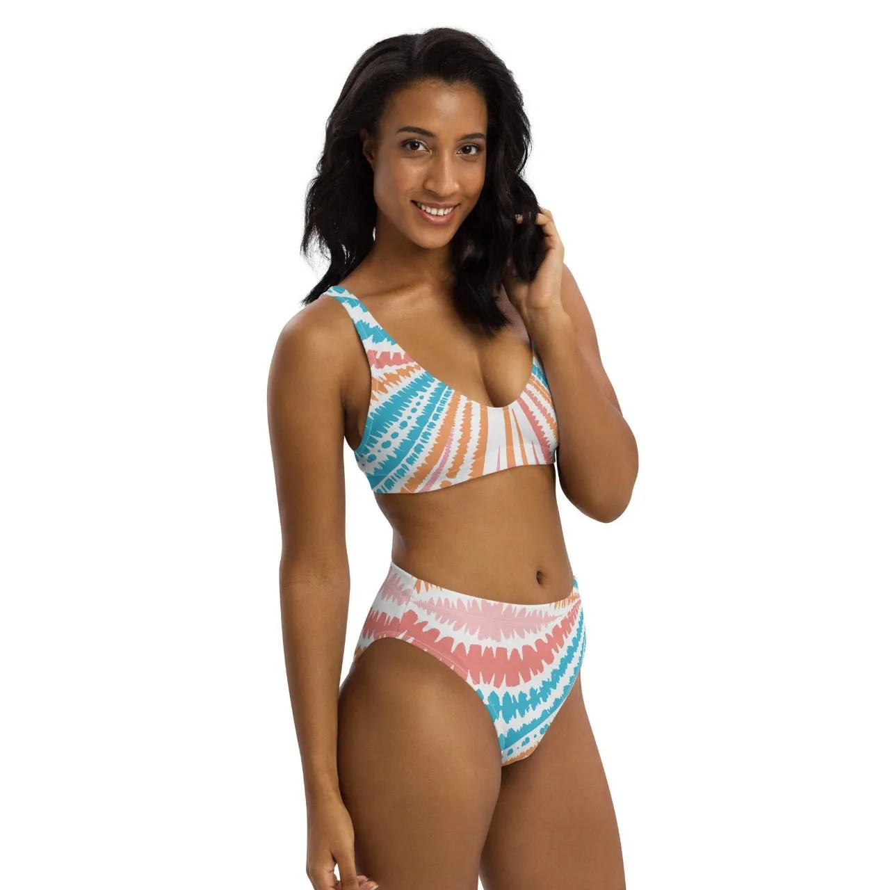 Recycled High-waist Bikini Peachy Twister Edition