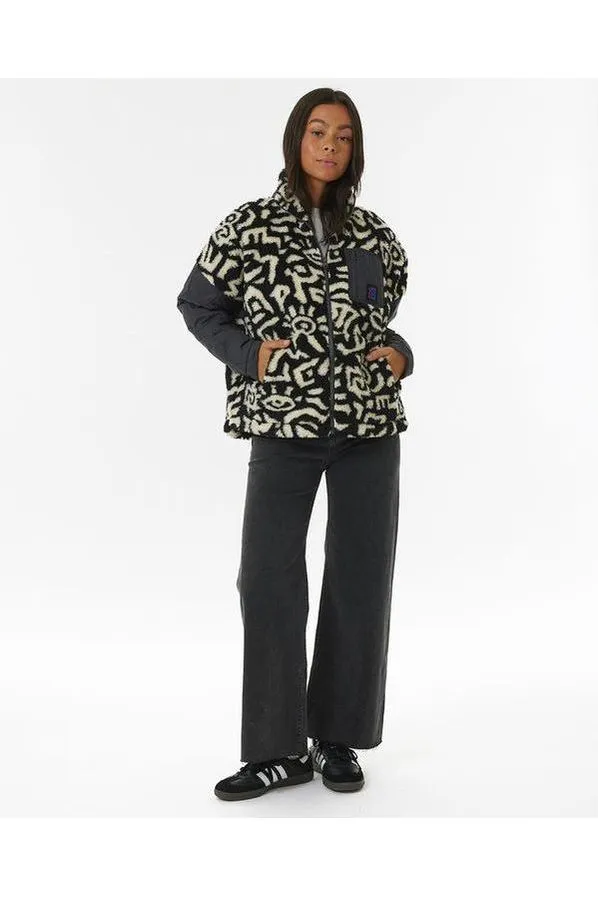Rip Curl Anti-Series Zip Thru Fleece Washed Black
