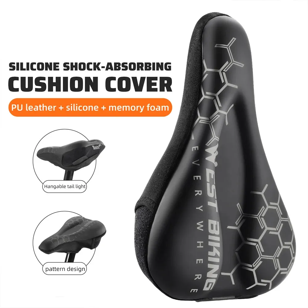 Thickened Bike Saddle Cover Soft Silicone Pad Road Bicycle Seats Cover Comfort Breathable AntiSlip Cycling Cushion Cover