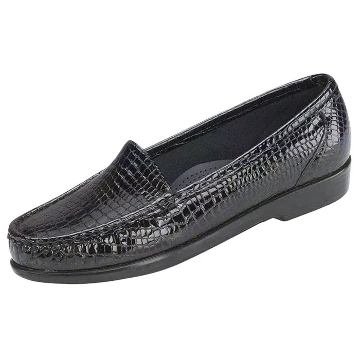 Womens SAS Simplify Black Crocodile
