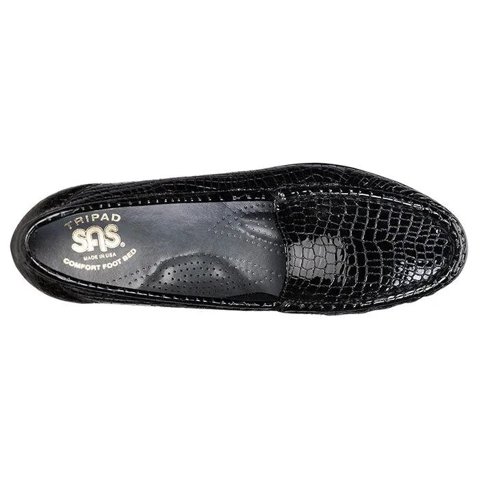 Womens SAS Simplify Black Crocodile