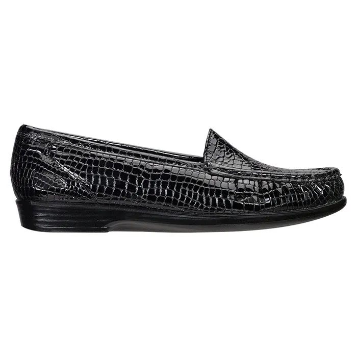 Womens SAS Simplify Black Crocodile